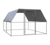 kithwjll Cage à poulailler d'extérieur en acier galvanisé 3 x 4 x 2 m avec toit en polyéthylène imperméable, serrure de porte sécurisée, convient comme cage pour petits animaux, clapier, enclos pour