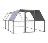 kithwjll Cage à poulailler d'extérieur en acier galvanisé 3 x 6 x 2 m avec toit en polyéthylène résistant à l'eau, porte avec serrure, idéale comme cage pour petits animaux, volière, clapier, enclos