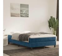 kithwjll Lit à sommier tapissier avec matelas, bleu foncé, 120 x 200 cm, velours, lit capitonné avec espace de rangement, lit double pour chambre à coucher, lit d'appoint, chambre d'enfant, chambre