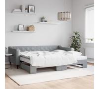 kithwjll Lit de jour extensible avec matelas, gris clair, 90 x 200 cm, en tissu, lit double, lit d'appoint, canapé-lit, lit d'enfant, design moderne