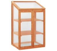 kithwjll Serre 60 x 45 x 100 cm en bois de sapin avec plaques en polycarbonate pour plantes, herbes et légumes, idéale pour balcon, terrasse et jardin, avec étagères et couvercle rabattable pour un