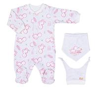Kitikate - Pyjama bébé avec bandana et bonnet en coton bio, BABYSAURUS