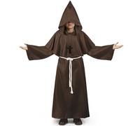Kitimi Costume de moine pour enfants avec croix et capuche, Halloween Costume médiéval pour enfants, vêtements de carnaval