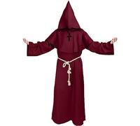 Kitimi Homme Moine Costume Avec Croix, Costume de Moine Médiéval, Costume Adulte Pour le Carnaval d'Halloween
