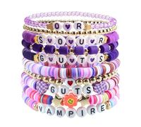 Kitimi Olivia Merch Ensemble pour les fans, Guts Sour Music Album Inspiré Bracelet Rodrigo Violet, Boucles d'oreilles Papillon Violet, Autocollants pour fans de concert, Cadeaux pour amateurs de