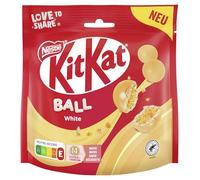 KITKAT Balls White Boules de chocolat 130 g | Boules de croustillants au chocolat pour goûter et partager, avec noyau croustillant et chocolat blanc