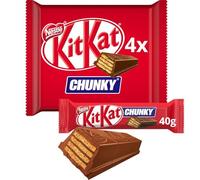 KITKAT - Barres Chunky au Chocolat au Lait, Texture Croquante et Fondante (Lot de 4x40g) - Le Lot De 4