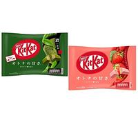 Kitkat Japan, Strawberry Fraise & Deep Matcha Flavors Set, Barre Chocolatée Kit Kat Japonais, Ensemble de 2 Packs