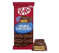 KitKat - Tablette Double Chocolat Gaufrette Croustillante - 99g | Gaufrette croustillante enrobée de chocolat marbré - Pause gourmande à partager - Cœur cacao onctueux pour vos envies sucrées