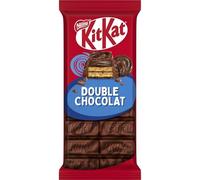 KITKAT - Tablette Gourmande Double Chocolat, Texture Croustillante et Fondante (99g) - lot de 4 - Vendu par Lot