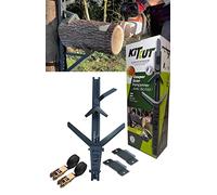 KITKUT Support de bûche pour couper son bois jusqu'à 24 cm - S'installe partout avec ses accroches - Chevalet de sciage bois de chauffage. Robuste et facile d'utilisation