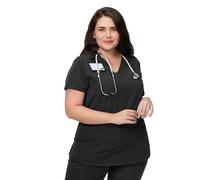 Kitmaz Blouse médicale Femme col V Stretch 4 Voies 3 Poches | Tissu 72% polyester 21% viscose 7% élasthanne, stretch 4 voies respirant, confort longues gardes, lavable en machine