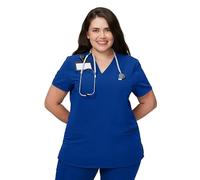 Kitmaz Blouse médicale Femme col V Stretch 4 Voies 3 Poches | Tissu 72% polyester 21% viscose 7% élasthanne, stretch 4 voies respirant, confort longues gardes, lavable en machine
