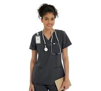 Kitmaz Blouse médicale Femme col V Stretch 4 Voies 3 Poches | Tissu 72% polyester 21% viscose 7% élasthanne, stretch 4 voies respirant, confort longues gardes, lavable en machine