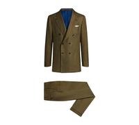 Kiton - Costume croisé en lin et laine mélangée - Homme - Costumes - Vert - Taille: M