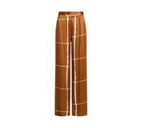 Kiton - Pantalon en satin de soie à imprimé abstrait - Femme - Pantalons - Brun - Taille: 36 FR