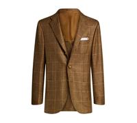 Kiton - Veste croisée à carreaux en mélange naturel - Homme - Vestes - Brun - Taille: L