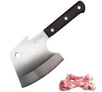 Kitory 15cm Feuille de Boucher, 0.7KG Couteau Hachoir lourd Forgé à la Main, Couteau de Boucher en Forme de Hache, extra-épais 5 mm