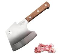 Kitory Feuille de Boucher 15cm, 0.7KG Couteau Hachoir lourd Forgé à la Main, Couteau de Boucher en Forme de Hache, extra-épais 5 mm