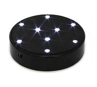 KITOSUN Lampe de vase ronde à LED de 10,2 cm avec 9 LED super lumineuses pour centre de table, éclairage de vase, décoration, fonctionne avec 3 piles AA et lumières blanches (noir)