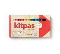 Kitpas Crayon de cire de riz moyen 12 couleurs - Crayons lumineux et audacieux pour presque toutes les surfaces, y compris le papier, le verre et les miroirs