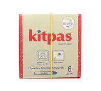 Kitpas Crayons de cire de riz de taille moyenne 6 couleurs - Crayons lumineux et audacieux pour presque toutes les surfaces, y compris le papier, le verre et les miroirs