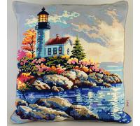 kitphoenix 43×43Cm Création De Tapis Et Canvas,Kit Coussin Au Point Noué, Phare Kit Tapis Point Noué,Kit De Coussin Avec Crochet À Loquet,Tapis Point Noué Kit