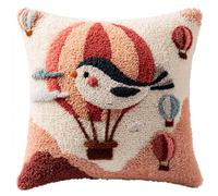 kitphoenix Coussin Au Crochet À Loquet Bricolage Dessin Animé Kit De Tapis De Crochet À Point,Création De Tapis À Crocher Pour Adultes Et Enfants,Modèle De Couleur Pré-Imprimé,43X43Cm