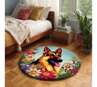 kitphoenix Diy Crochet À La Main Kits Tapis Berger Allemand Kits De Coussins Avec Crochet, Kit Tapis Point Noué À Faire Pour Adultes Débutants,Artisanat Créatif 50X50Cm