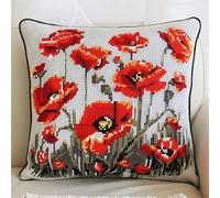 kitphoenix Kit Complet de Crochet pour Coussin Fleur Kit Coussin au Point Noué, 43×43CM création de Tapis et Canvas, Kit Tapis Point Noué,Tapis Point Noué Kit