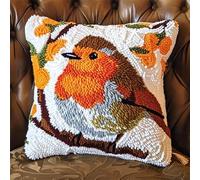 kitphoenix Kit Complet de Crochet pour Coussin Oiseau Kit Coussin au Point Noué, 43×43CM création de Tapis et Canvas, Kit Tapis Point Noué,Tapis Point Noué Kit