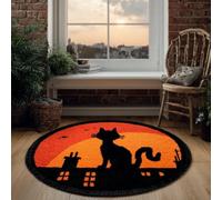 kitphoenix Kit Complet De Crochet Pour Tapis,Chat Sur Le Toit Diy Broderie Kit Tapis Point Noué À Faire Pour Débutants,Adultes,Latch Hook Canevas Rug,50X50Cm