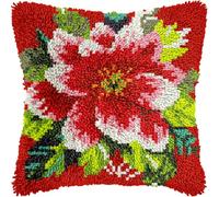 kitphoenix Kit Coussin Décoratif 43x43 cm, Latch Hook DIY pour Noël | Un projet créatif à réaliser pendant les fêtes, seul ou en famille ; le kit comprend les accessoires essentiels