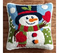 kitphoenix Kit Coussin Latch Hook Crochet Verrouillage Noël, Complet DIY 43x43cm Tout Compris pour Débutants Accessoires Maison -1