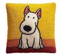 kitphoenix Kit Crochet De Verrouillage Bull-Terrier 43X43Cm | Diy Crochet À La Main,Création De Tapis Et Canvas,Kit Tapis Point Noué,3D Pillow Materials Package Kit Coussin Au Point Noué