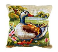 kitphoenix Kit Crochet de Verrouillage Canard Tapis DIY Broderie Kit Tapis Point Noué à Faire pour Débutants, Adultes ou Enfants,Latch Hook Canevas Coussin Point 43x43cm