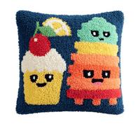 kitphoenix Kit Crochet Debutant Complet Crochet Avec Sac Et Fil,Grenouille Kit De Crochets Coussin Avec Crochet À Loquet Kits Pillow Desserts 43Cmx43Cm