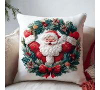 kitphoenix Kit de Coussin à Crochet de Verrouillage Noël - Canevas Latch Hook 43x43cm pour Décoration et Loisirs Créatifs -5