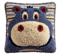 kitphoenix Kit De Coussin Avec Crochet À Loquet Bovins Des Highlands Kits De Coussins Avec Crochet,Kit Tapis Point Noué À Faire Pour Enfants Adultes Débutants,Artisanat Créatif 43X43Cm