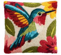 kitphoenix Kit De Coussin Avec Crochet À Loquet Colibri Kits De Coussins Avec Crochet,Kit Tapis Point Noué À Faire Pour Enfants Adultes Débutants,Artisanat Créatif 43X43Cm