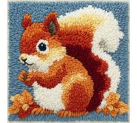 kitphoenix Kit De Coussin Avec Crochet À Loquet Écureuil Kit Coussin Au Point Noué, 43×43Cm Création De Tapis Et Canvas, Kits Tapis Point Noué