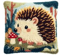 kitphoenix Kit De Coussin Avec Crochet À Loquet Hérisson Kits De Coussins Avec Crochet,Kit Tapis Point Noué À Faire Pour Enfants Adultes Débutants,Artisanat Créatif 43X43Cm