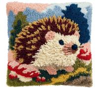 kitphoenix Kit De Coussin Avec Crochet À Loquet Hérisson Kits De Coussins Avec Crochet,Kit Tapis Point Noué À Faire Pour Enfants Adultes Débutants,Artisanat Créatif 43X43Cm