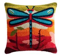kitphoenix Kit De Coussin Avec Crochet À Loquet Libellule 43×43 Cm Création De Tapis Et Canvas, Point Noué