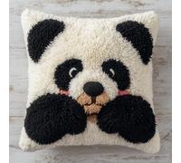 kitphoenix Kit De Coussin Avec Crochet À Loquet Panda 43×43 Cm Création De Tapis Et Canvas, Point Noué À Faire Pour Débutants, Adultes Ou,Latch Hook Canevas Coussin Point