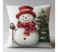 kitphoenix Kit DIY Crochet à Loquet Noël,Coussin à Point Noué à Broder,Tapis à Crochets Facile,Loquet Crochet Complet pour Housse de Coussin,43x43 cm -8