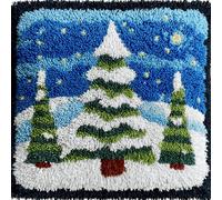 kitphoenix Kit Latch Hook 43×43 cm - Coussin Au Point Noué pour Adultes et Enfants, DIY Noël, Tapis et Canevas -1