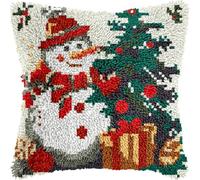 kitphoenix Kit Latch Hook pour Coussin 43x43 cm, Canevas DIY sur Thème Noël | Format 43 x 43 cm compatible avec un coussin de 45 cm environ ; insert non inclus