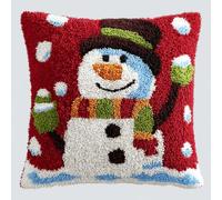 kitphoenix Kit Point Noué pour Coussin de Noël - DIY avec Crochet et Fil - Coussin Tressé 43x43 cm - Cadeau -1