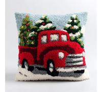 kitphoenix Kit Tapis Au Point Noué Its De Crochet De Verrouillage For Adultes Camion De Noël Débutants Bricolage Cadeaux Faits À La Main Point De Croix Kit Créatif 43Cm X 43Cm